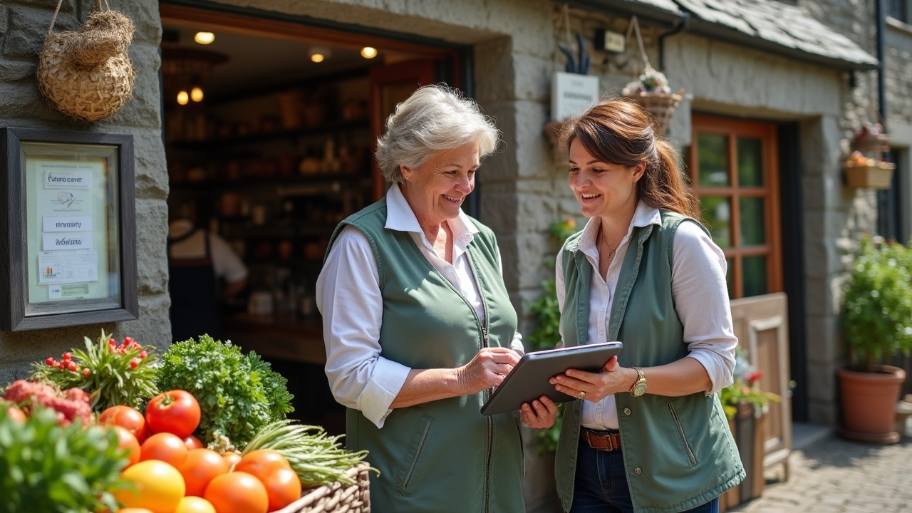 Rural Irish business owner receiving grants advisory consultation